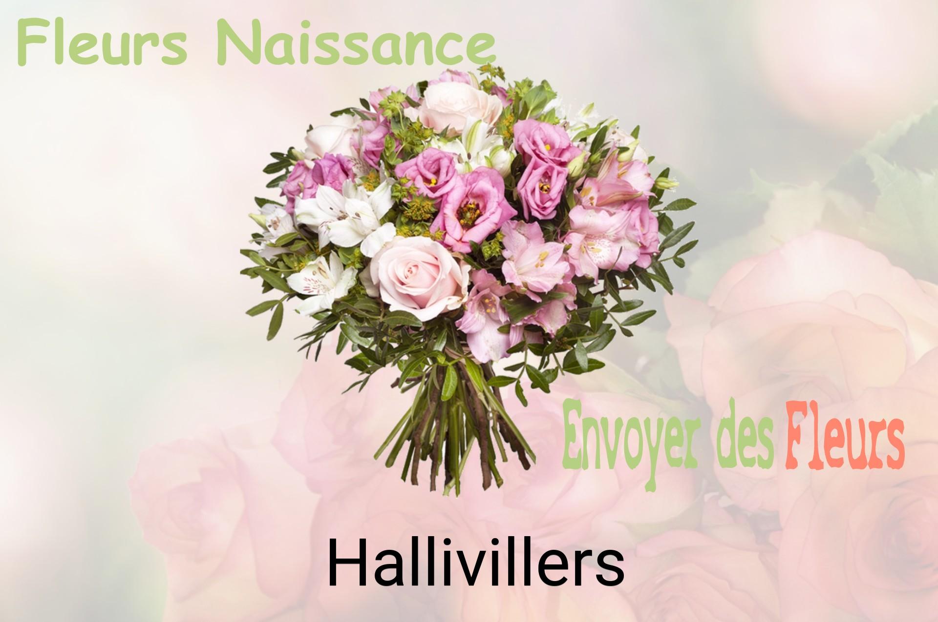 Bouquet de fleurs de naissance livré à Hallivillers