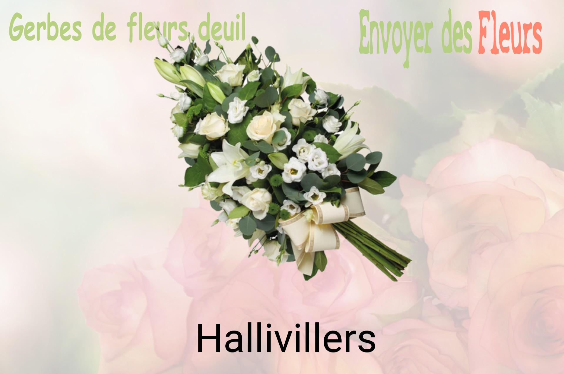 Gerbe de fleurs de deuil livrée à Hallivillers